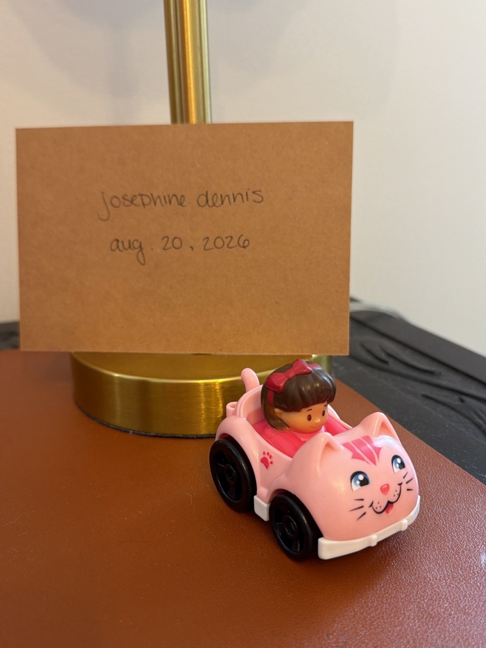 mia pink kitty cat little people wheelie - rare & HTF